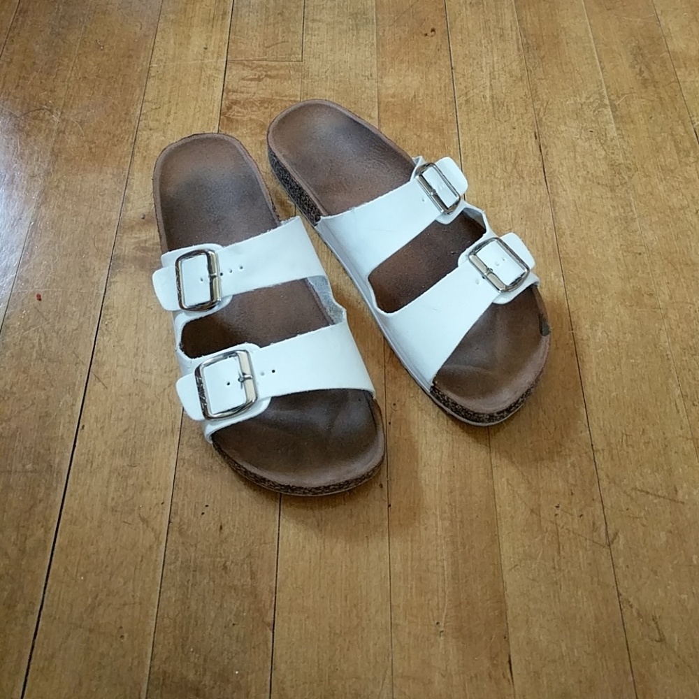 Anna two strap sandals - white